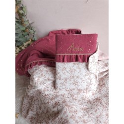 Plaid couverture doudou prénom personnalisé broderie fait main patchwork chambre bébé cadeau naissance anniversaire double