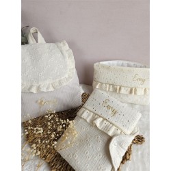 Sac dos maternelle frou frou prénom personnalisé broderie fait main enfant range doudou cadeau cartable crèche bébé petit sac