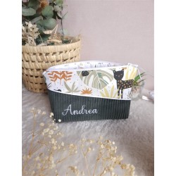 Trousse toilette prénom personnalisé broderie rangement fait main maquillage enfant langer pochette maquillage