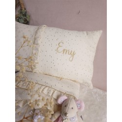 Plaid couverture doudou prénom personnalisé broderie fait main patchwork chambre bébé cadeau naissance anniversaire double