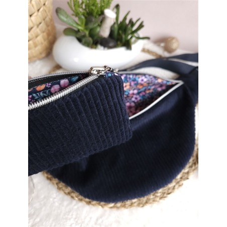 porte monnaie velours sac banane