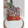Sac dos maternelle velours prénom personnalisé broderie fait main enfant range doudou cadeau cartable crèche bébé petit sac