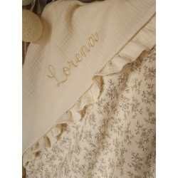 Plaid couverture doudou prénom personnalisé broderie fait main patchwork chambre bébé cadeau naissance anniversaire double