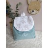 Sac dos maternelle velours prénom personnalisé broderie fait main enfant range doudou cadeau cartable crèche bébé petit sac
