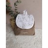 Sac dos maternelle velours prénom personnalisé broderie fait main enfant range doudou cadeau cartable crèche bébé petit sac