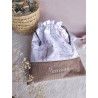 Sac pochon pochette prénom personnalisé broderie fait main enfant  range doudou vetement cadeau naissance