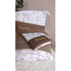 Trousse toilette prénom personnalisé broderie rangement fait main maquillage enfant langer pochette maquillage