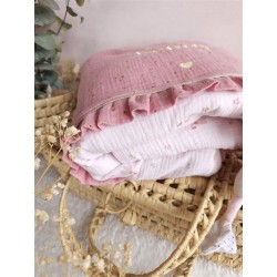 Plaid couverture doudou prénom personnalisé broderie fait main patchwork chambre bébé cadeau naissance anniversaire double