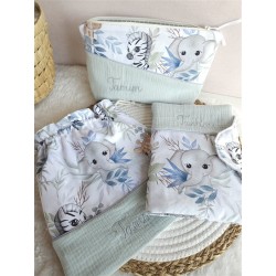 Sac pochon pochette prénom personnalisé broderie fait main enfant  range doudou vetement cadeau naissance
