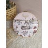 Tambour porte barettes prénom personnalisé broderie tissu bois décoration