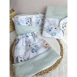 Trousse toilette prénom personnalisé broderie rangement fait main maquillage enfant langer pochette maquillage