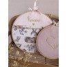Tambour prénom personnalisé broderie tissu bois décoration