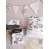 Coussin tissu fait main décoration cadeau naissance chambre prénom personnalisé broderie rectangle