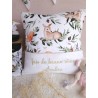 Coussin tissu fait main décoration cadeau naissance chambre prénom personnalisé broderie rectangle