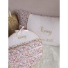 Coussin tissu fait main décoration cadeau naissance chambre prénom personnalisé broderie rectangle