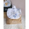 Sac dos maternelle velours prénom personnalisé broderie fait main enfant range doudou cadeau cartable crèche bébé petit sac