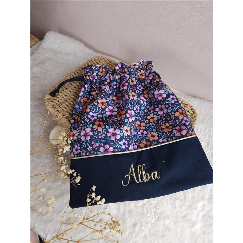 Sac pochon pochette prénom personnalisé broderie fait main enfant range doudou vetement cadeau naissance Sac pochon pochette prénom personnalisé broderie fait main enfant range doudou vetement cadeau naissance