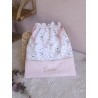 Sac pochon pochette prénom personnalisé broderie fait main enfant  range doudou vetement cadeau naissance