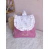 Sac dos maternelle velours prénom personnalisé broderie fait main enfant range doudou cadeau cartable crèche bébé petit sac