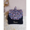 Sac dos maternelle velours prénom personnalisé broderie fait main enfant range doudou cadeau cartable crèche bébé petit sac