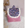 Sac dos maternelle velours prénom personnalisé broderie fait main enfant range doudou cadeau cartable crèche bébé petit sac