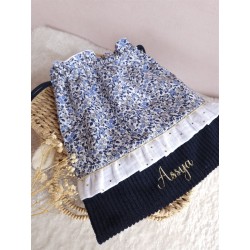 Sac pochon pochette prénom personnalisé broderie fait main enfant  range doudou vetement cadeau naissance
