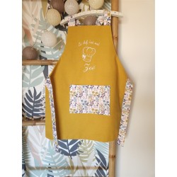 tablier enfant prénom personnalisé broderie tissu cuisine petit chef fait main