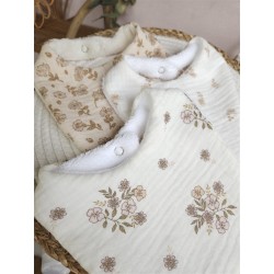 Bavoir bandana personnalisation prénom brodeuse choix tissu fait main éponge bambou double gaze