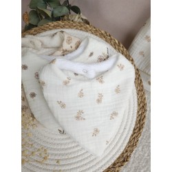 Bavoir bandana personnalisation prénom brodeuse choix tissu fait main éponge bambou double gaze