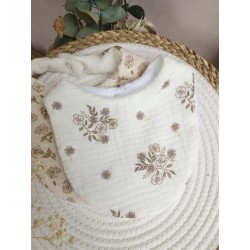 Bavoir bandana personnalisation prénom brodeuse choix tissu fait main éponge bambou double gaze