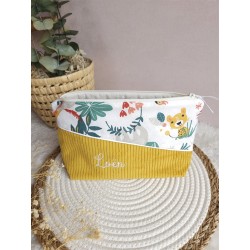 Trousse toilette prénom personnalisé broderie rangement fait main maquillage enfant langer pochette maquillage