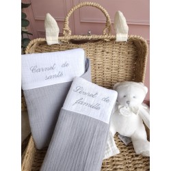 protège livret famille prénom personnalisé broderie fait main cadeau mariage tissu