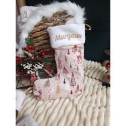 Chaussette botte Noël prénom personnalisé flex fait main décoration traditionnel