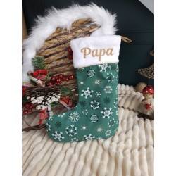 Chaussette botte Noël prénom personnalisé flex fait main décoration traditionnel