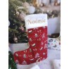 Chaussette botte Noël prénom personnalisé flex fait main décoration traditionnel