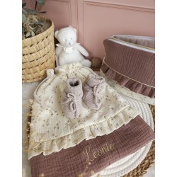 Sac pochon pochette prénom personnalisé broderie fait main enfant  range doudou vetement cadeau naissance