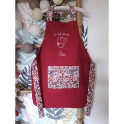 tablier enfant prénom personnalisé broderie tissu cuisine petit chef fait main