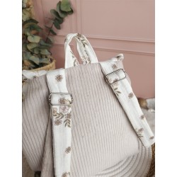 Sac dos maternelle velours prénom personnalisé broderie fait main enfant range doudou cadeau cartable crèche bébé petit sac