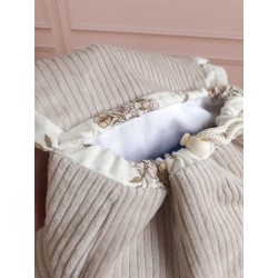 Sac dos maternelle velours prénom personnalisé broderie fait main enfant range doudou cadeau cartable crèche bébé petit sac