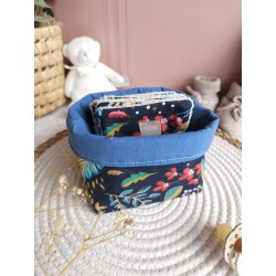 Lingette panier coton démaquillant lavable zéro déchet bébé salle de bain maquillage fait main