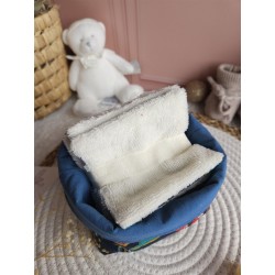 Lingette panier coton démaquillant lavable zéro déchet bébé salle de bain maquillage fait main