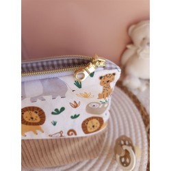 Trousse toilette prénom personnalisé broderie rangement fait main maquillage enfant langer pochette maquillage