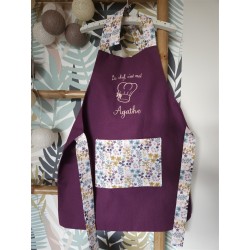 tablier enfant prénom personnalisé broderie tissu cuisine petit chef fait main