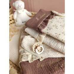Sac pochon pochette prénom personnalisé broderie fait main enfant  range doudou vetement cadeau naissance