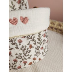 Lingette panier coton démaquillant lavable zéro déchet bébé salle de bain maquillage fait main