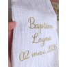 étole de baptême écharpe gaze de coton blanc fête de baptême