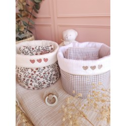 Panière et 8 lingettes personnalisées - Les petits points de Julie