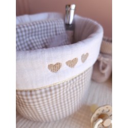 Panière et 8 lingettes personnalisées - Les petits points de Julie