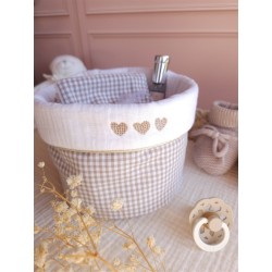 Panière et 8 lingettes personnalisées - Les petits points de Julie