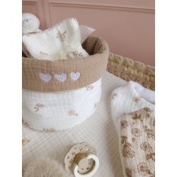 Panière et 8 lingettes personnalisées - Les petits points de Julie